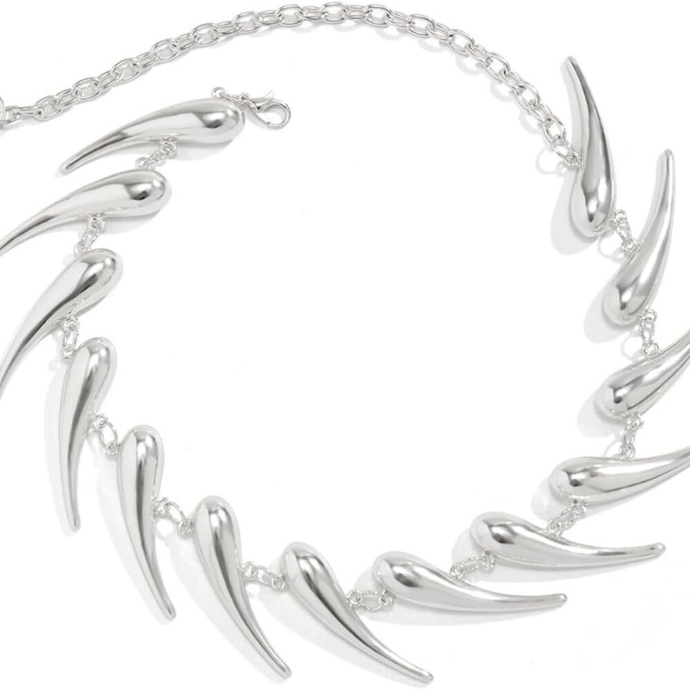 Punk Thorn Necklace Gothic Metal Thorn Choker Necklace Gold Silver Barbed Wire N